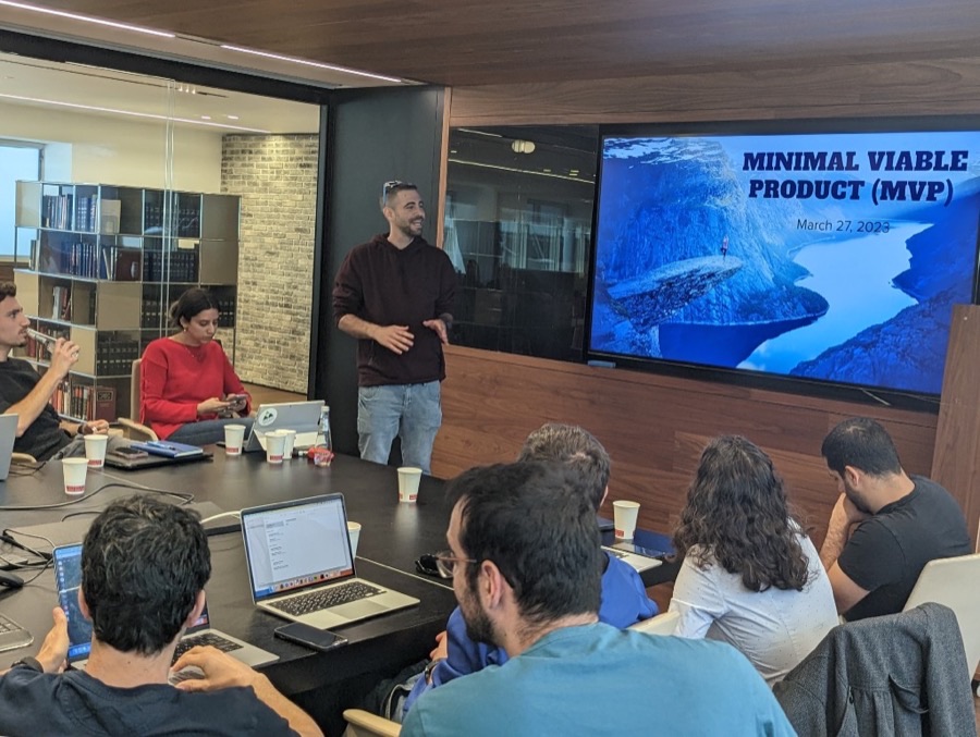David Balsam presenting on minimal viable products